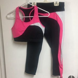 Fabletics Capri and matching Sports Bra